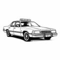 Film Noir Themed Police Car Coloring Pages