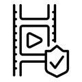 Film patent icon outline vector. Legal property