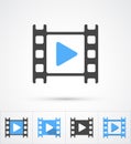 Film play trendy multi styles icon. Vector