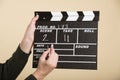 Film production clapper board Royalty Free Stock Photo