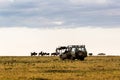 Film Production Vehicle Photographing Wildlife in Africa