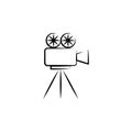 film projector outine logo style icon. Element of photo icon for mobile concept and web apps. Outline film projector icon can be