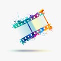 Film rainbow sign. Vector watercolor Royalty Free Stock Photo