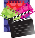 Film reel and clap board