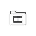 Film reel folder line icon