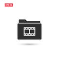 Film reel folder vector icon design isolated 2