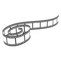 Film reel icon, cinema and movie filmstrip