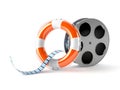 Film reel with life buoy Royalty Free Stock Photo