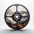 Film Reel With Mountains: A Digital Airbrushing Masterpiece