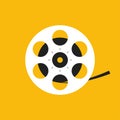 Film reel. Vector isolated illustration. Movie equipment. Flat design