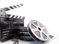 Film Reels and Clapper board Royalty Free Stock Photo