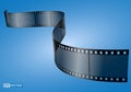 Set of realistic cinema clapper board isolated or film strip cinema 35mm type or realistic film strip background concept.