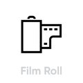 Film Roll icon. Editable Vector Outline. Royalty Free Stock Photo
