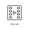 Film roll icon. Trendy modern flat linear vector Film roll icon Royalty Free Stock Photo