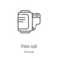 film roll icon vector from fine arts collection. Thin line film roll outline icon vector illustration. Linear symbol for use on Royalty Free Stock Photo