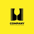 Glass Film roll production house logo, simple conceptual logo. Monogram style . Vector illustration. Perfect for Production House