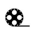 Film roll side view icon vector sign and symbol isolated on whit Royalty Free Stock Photo
