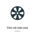 Film roll side view vector icon on white background. Flat vector film roll side view icon symbol sign from modern cinema Royalty Free Stock Photo