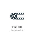 Film roll vector icon on white background. Flat vector film roll icon symbol sign from modern electronic stuff fill collection for Royalty Free Stock Photo