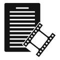 Film scenario icon simple vector. Time routine