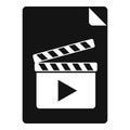 Film scenario paper icon simple vector. Activity movie