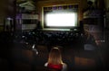 Film screening in the palace of culture. Royalty Free Stock Photo