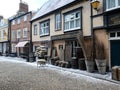 Film Set on Cobble-stoned Street, Elm Hill, Norwich, Norfolk, UK