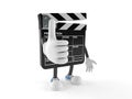 Film slate character with thumbs up