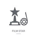 film star icon. Trendy film star logo concept on white background from Cinema collection