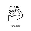 film star icon. Trendy modern flat linear vector film star icon