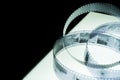 Film Strip on lightbox, oblique view with copy space