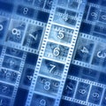 Film strip background. Hi-resolution illustration. Royalty Free Stock Photo