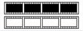 Film strip banner. Four frame film strip. Empty black and white negative film strips. Vector illustration Royalty Free Stock Photo