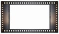 Film Strip Border Frame with Black Edges and White Center on White Background Royalty Free Stock Photo
