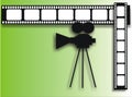 Film strip and cinecamera Royalty Free Stock Photo