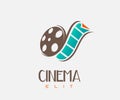 Film strip cinema abstract logo design template Royalty Free Stock Photo