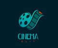 Film strip cinema abstract logo design template Royalty Free Stock Photo