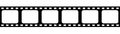 Film strip. Cinema reel. Negative tape of movie. Frame for photo and video. Seamless filmstrip on white background. Old Royalty Free Stock Photo
