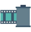 Film Strip Color Vector Icon which can easily modify or edit Royalty Free Stock Photo