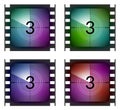 Film strip countdown movie number cinema vintage vector old frame illustration Royalty Free Stock Photo