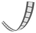 Film strip curve template. Movie frames roll