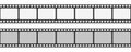 Film strip frame or border set. Photo, cinema or movie negative. Vector illustration. Royalty Free Stock Photo