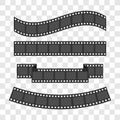 Film strip frame set. Different shape ribbon. Design element. Flat design style Template Transparent background isolated Royalty Free Stock Photo