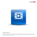 Film strip icon - 3d Blue Button Royalty Free Stock Photo