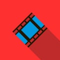 Film strip icon in flat style Royalty Free Stock Photo