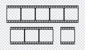 Film strip icon. Vector isolated element. Film strip roll black icon. Video tape photo film strip frame vector