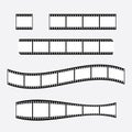 film strip, 35mm film frames format, blank cinema strips Royalty Free Stock Photo