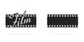 Film strip movie concept vector icon or filmstrip cinema tape frame for copy space text illustration isolated on white background Royalty Free Stock Photo