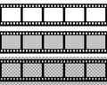 Film strip, movie reel icon. Black photo frame tape. Filmstrip frame template. Old cinema stripe isolated. Black square tape for Royalty Free Stock Photo