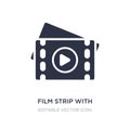 film strip with play triangle icon on white background. Simple element illustration from Cinema concept Royalty Free Stock Photo